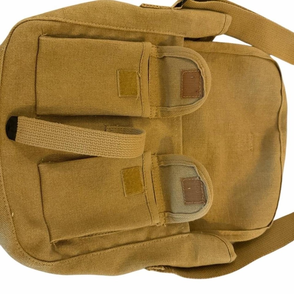 Tan canvas crossbody bag with adjustable strap - Picture 5 of 6